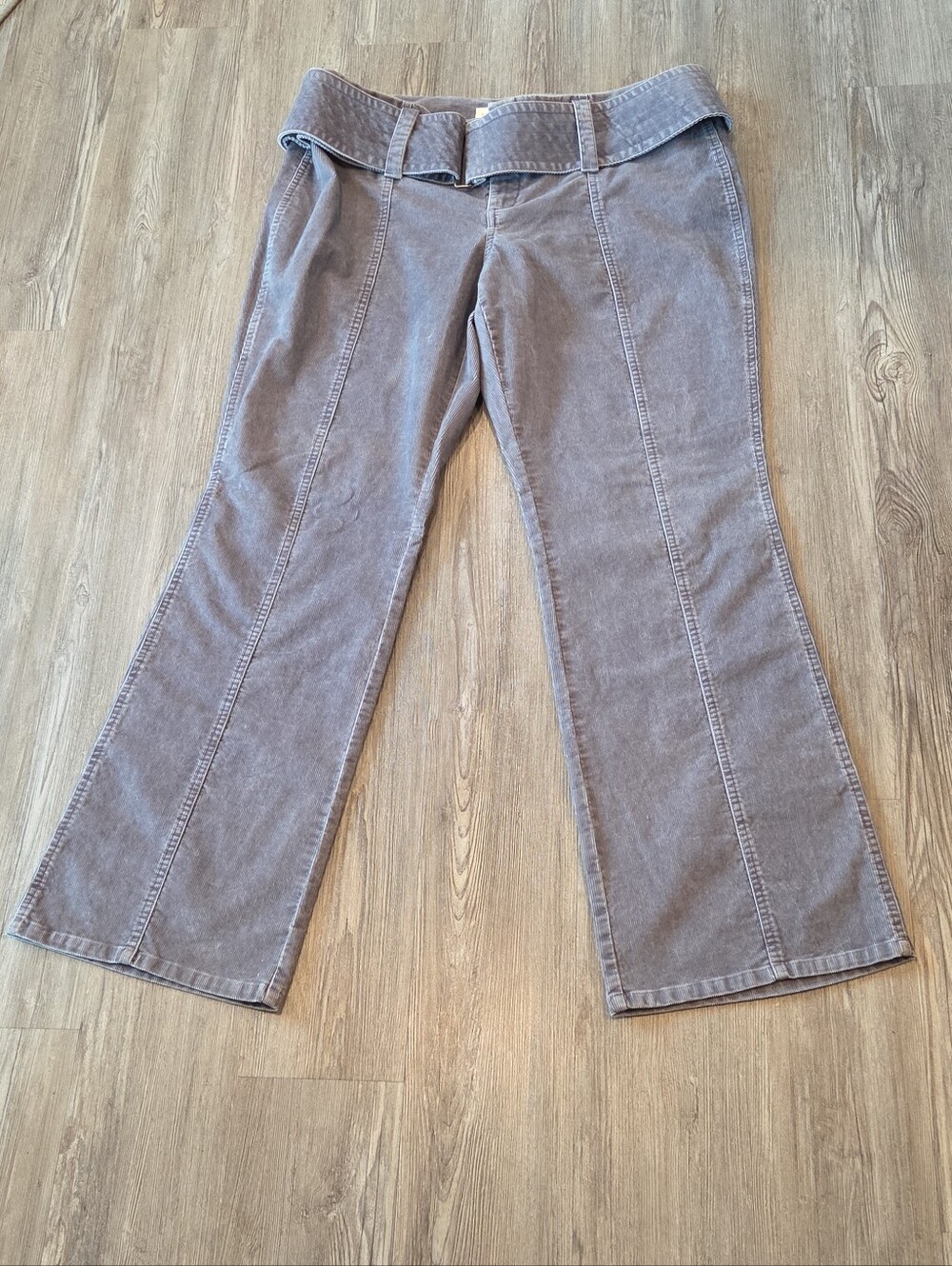 Y2K Rare Victoria's Secret London  Jean  Sz 16 Gray Corduroy  Low-Rise Pants